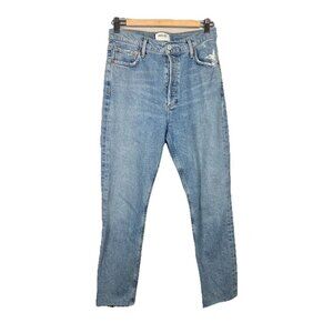Agolde Nico High Rise Slim Fit Denim Blue Jeans Button Fly Ankle Women’s Size 27